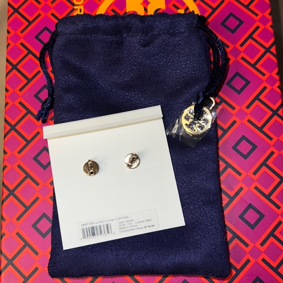 Tory Burch Jewelry Tory Burch Gold Britten Cut Out Logo Earrings